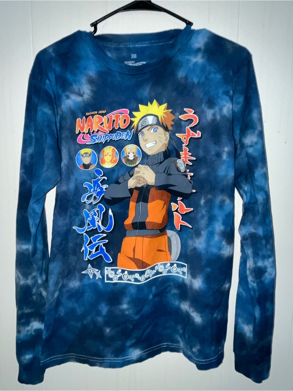 Ripple Junction Naruto Shippuden Blue Tie-Dye Long Sleeve Tee